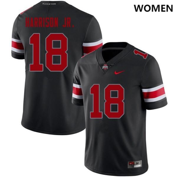 Ohio State Buckeyes #18 Marvin Harrison Jr. Limited Football Women Jersey Blackout OSU58936